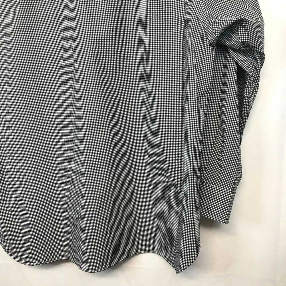 Polo‎ Ralph Lauren Mens 17.5 34-35 Black White Gingham Button Down Shirt